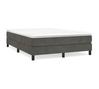 Sommier tapissier - AKOZON - 140x200 cm - A ressorts - Velours doux - Gris foncé