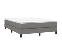 Sommier tapissier - AKOZON - 140x200 cm - Gris foncé - Lattes en contreplaqué - Pieds robustes
