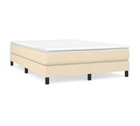 Sommier tapissier - AKOZON - 140x200 cm - Tissu Crème - 2 places - À ressorts