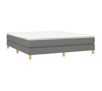 Sommier tapissier - AKOZON - 160x200 cm - Gris foncé - Lattes de contreplaqué - Pieds robustes