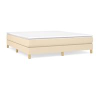 Sommier tapissier - AKOZON - 160x200 cm - Tissu crème - 2 places - À ressorts