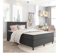 Sommier tapissier - AKOZON - 180 x 200 cm - Tissu 100% polyester - Couleur gris - 2 places