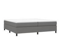 Sommier tapissier - AKOZON - 200x200 cm - Gris foncé - Lattes de contreplaqué - Pieds robustes