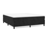 Sommier tapissier - AKOZON - 200x200 cm - Noir - A ressorts - Velours doux