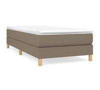 Sommier tapissier - AKOZON - 90x190 cm - Tissu taupe - Lattes contreplaqué - 1 place