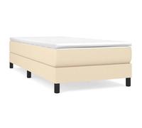 Sommier tapissier - AKOZON - Crème - 90x190 cm - Lattes de contreplaqué - Pieds robustes