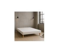 SOMMIER TAPISSIER BLANC 140x190 cm | FABRICATION FRANÇAISE ARTISANALE | PIEDS OFFERTS | HAUTEUR avec PIEDS 27 cm - som140x190LG