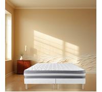 SOMMIER TAPISSIER BLANC 70x190x2 (140x190) | FABRICATION FRANÇAISE ARTISANALE | PIEDS OFFERTS | HAUTEUR avec PIEDS 27 cm - som70x19