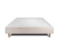 Sommier Tapissier Bouclette Beige 160x200 H35cm Sommeil de plomb - Sommier en bois massif avec Pieds bois cones 15 cm