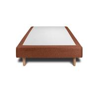 Sommier Tapissier Bouclette Terracotta 90x200 H29cm Sommeil de plomb - Sommier en bois massif avec Pieds bois cones 15 cm