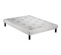 Sommier tapissier confort ferme 15 cm pieds 140x200 - Epeda Blanc, Blanc G