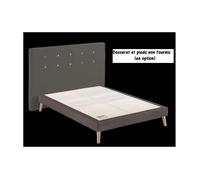 Sommier Tapissier Confort Ferme MERINOS - Gris Anthracite - 160x200 cm - 12 lattes tapissier