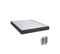 Sommier Altobuy TAPIKIT - Sommier Tapissier Démontable 2x20 Lattes 140x190cm Anthracite + Pieds Argent 15cm -