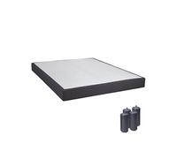 Sommier Tapissier Démontable 2x20 Lattes 160x200cm Anthracite + Pieds Anthracites 15cm - TAPIKIT -
