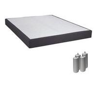 Sommier Altobuy TAPIKIT - Sommier Tapissier Démontable 2x20 Lattes 160x200cm Anthracite + Pieds Argent 15cm -
