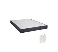 Sommier Tapissier Démontable 2x20 Lattes 160x200cm Anthracite + Pieds Blancs 15cm - TAPIKIT -