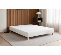 Sommier tapissier et son tissu doublé de mousse Sampur : 90 x 190 cm / Blanc / Sommier seul