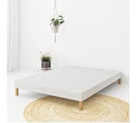 Sommier Tapissier FIRST 140x190 cm, 12 lattes pin massif, pieds offerts, hauteur 30 cm, fabrication française, tissu anti-acariens.