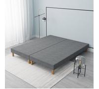 Sommier Tapissier FIRST Gris 180x200 cm (2x90/200) - 2 Blocs