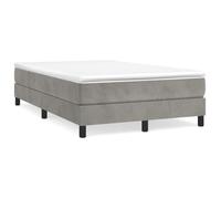 Sommier tapissier - GAROSA - 120x200 cm - Velours gris clair - Pieds inclus - Montage facile