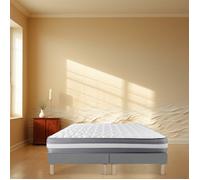 SOMMIER TAPISSIER GRIS 70X190X2 (140X190)|FABRICATION FRANCAISE ARTISANALE|PIEDS OFFERT|HAUTEUR AVEC PIEDS 27CM - som70x190x2grisLG