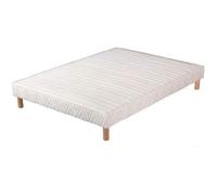 Sommier tapissier - HEVEA SELECTION - Volige 80x200 - Blanc - Pieds inclus