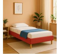 Sommier Tapissier - KING OF DREAMS - Rouge - 90x190 cm - 13 Lattes - Pieds 20 cm