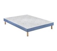 Sommier tapissier Merinos confort ferme + pieds 140x190 Bleu, Bleu G