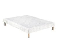 Sommier tapissier Merinos confort morphologique + pieds 140x190 Blanc, Blanc G