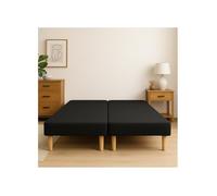 SOMMIER TAPISSIER NOIR 80X200X2 (160X200)|FABRICATION FRANCAISE ARTISANALE|PIEDS OFFERT|HAUTEUR AVEC PIEDS 27CM - 80x200noirsx2