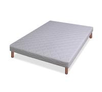 Sommier tapissier - Non spécifié - 140x190 cm - 14 lattes - Couleur gris - Livré monté