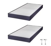 Sommier tapissier Omega Volcan 2x80x200 Lattes bois - H.15 cm - Made in France Multicolore