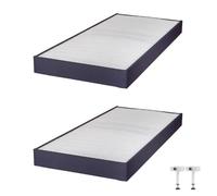 Sommier tapissier Omega Volcan 2x90x200 Lattes bois - H.15 cm - Made in France Multicolore