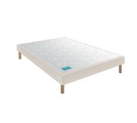 Sommier tapissier Pencil ferme sable blanc - 140x190