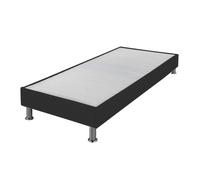 Sommier tapissier + pieds Omega Gris 3 80x190 Lattes bois - H.15 cm - Made in France