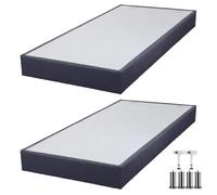 Sommier tapissier + pieds SP18 Volcan 2x80x200 Lattes bois massif - H.18 cm Multicolore