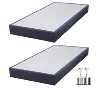 Sommier tapissier + pieds SP18 Volcan 2x90x200 Lattes bois massif - H.18 cm Multicolore