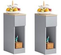 Sommier tapissier sobuy 90x141 cm hauteur 60 cm Gris