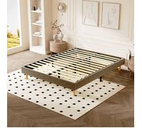Sommier Tapissier,Sommier 160x200,Solide et Confortable Lit 160*200cm,1x14 Lattes,6 Pieds,Hauteur du Cadre de lit 29 cm,Brun