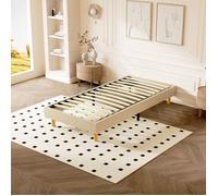 Sommier Tapissier,Sommier 90x190,Solide et Confortable Lit 90*190cm,1x14 Lattes,6 Pieds,Hauteur du Cadre de lit 29 cm,Beige