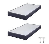 Sommier tapissier SP18 Volcan 2x80x200 Lattes bois massif - H.18 cm - Made in France Multicolore