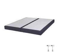 Sommier tapissier SR15 Volcan 2x90x190 Lattes bois massif - H.15 cm - Made in France Multicolore