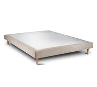 Sommier Tapissier Tissu Beige brun 140x200 H29cm