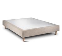 Sommier Tapissier Tissu Beige brun 140x200 H35cm