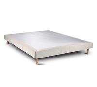 Sommier Tapissier Tissu Beige clair 135x190 H29cm