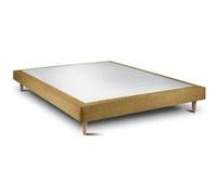 Sommier Tapissier Tissu Jaune 140x190 H29cm Jaune G