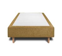 Sommier Tapissier Tissu Jaune 90x200 H35cm