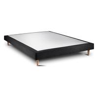 Sommier Tapissier Tissu Noir 135x190 H29cm
