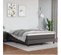 Sommier tapissier - TMISHION - PAL3120704 - Similicuir Gris - 140x200 cm - 2 places