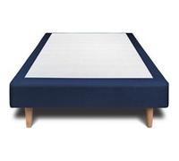 Sommier Tapissier Velours Bleu 100x200 H35cm Bleu océan G